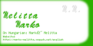 melitta marko business card